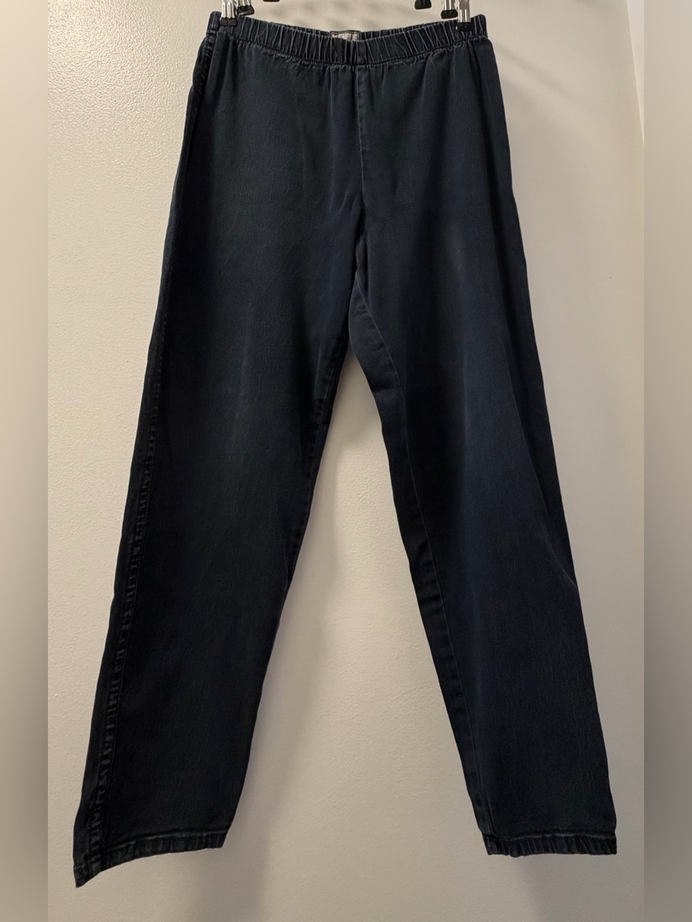 French Dressing FDJ Dark Wash Pull-On Jeans Elastic Waist Straight Leg 14 Petite